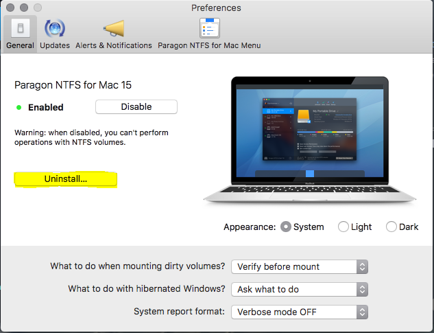uninstall seagate ntfs driver for mac